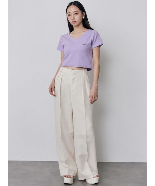 MURUA（ムルーア）の「【セットアップ対応】ダブルタックワイドパンツ　夏服（その他パンツ・レディース・アイボリー/ブラウン/グレー/ブラック・1/2）」の20枚目の写真