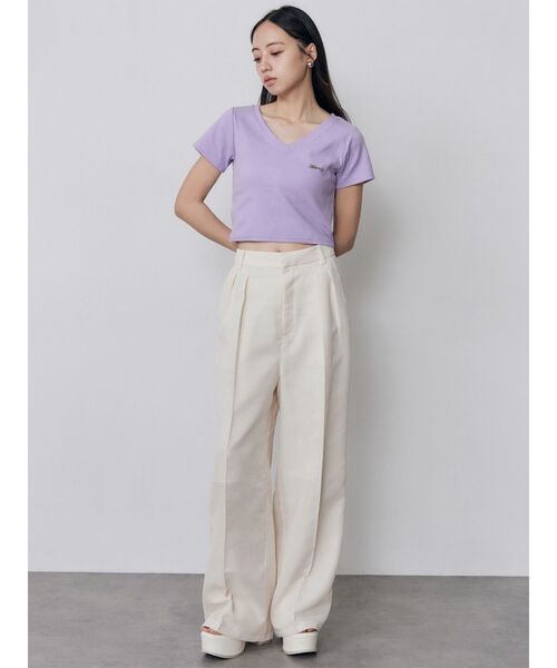 MURUA（ムルーア）の「【セットアップ対応】ダブルタックワイドパンツ　夏服（その他パンツ・レディース・アイボリー/ブラウン/グレー/ブラック・1/2）」の21枚目の写真