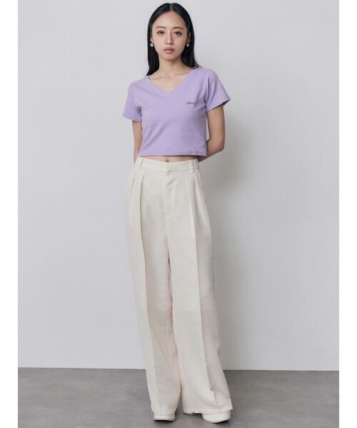 MURUA（ムルーア）の「【セットアップ対応】ダブルタックワイドパンツ　夏服（その他パンツ・レディース・アイボリー/ブラウン/グレー/ブラック・1/2）」の22枚目の写真