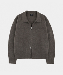 LETTERCOMO（レテルコモ）の「ネバーウールニットブルゾンジャケットココブラウン（ニット/セーター）」