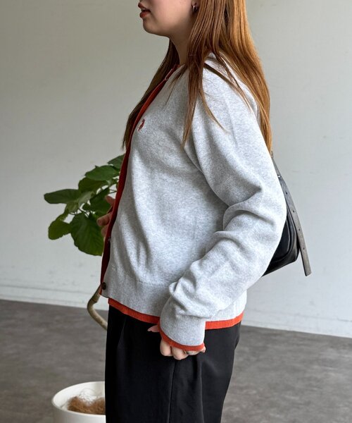 U.S. POLO ASSN.（ユーエスポロアッスン）の「フェイクレイヤードスウェットライクカーディガン（カーディガン/ボレロ・レディース・ネイビー/オレンジ/グレー系その他/グレー・FREE）」の11枚目の写真