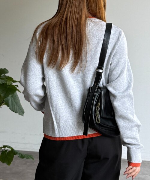 U.S. POLO ASSN.（ユーエスポロアッスン）の「フェイクレイヤードスウェットライクカーディガン（カーディガン/ボレロ・レディース・ネイビー/オレンジ/グレー系その他/グレー・FREE）」の12枚目の写真