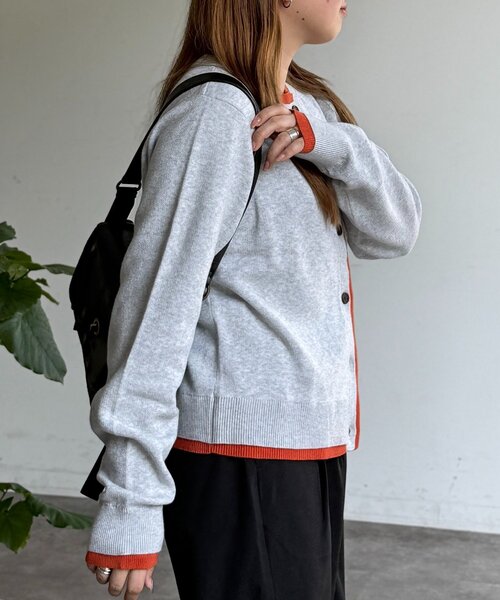 U.S. POLO ASSN.（ユーエスポロアッスン）の「フェイクレイヤードスウェットライクカーディガン（カーディガン/ボレロ・レディース・ネイビー/オレンジ/グレー系その他/グレー・FREE）」の13枚目の写真