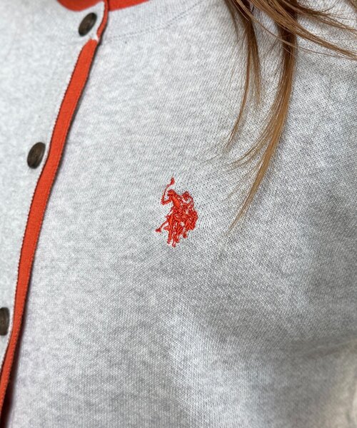 U.S. POLO ASSN.（ユーエスポロアッスン）の「フェイクレイヤードスウェットライクカーディガン（カーディガン/ボレロ・レディース・ネイビー/オレンジ/グレー系その他/グレー・FREE）」の16枚目の写真