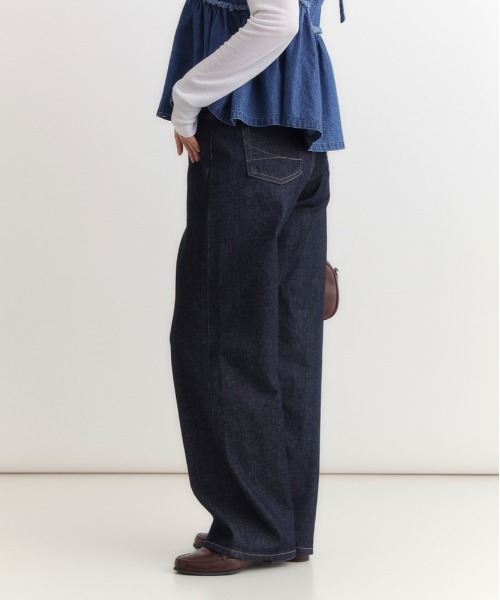 SOMETHING（サムシング）の「SOMETHING(サムシング)【レディース】「ELSA」ルーズストレートパンツ（デニムパンツ・レディース・ノンウォッシュ・M/L/S/XS）」の3枚目の写真