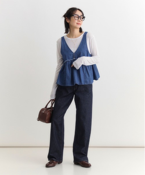 SOMETHING（サムシング）の「SOMETHING(サムシング)【レディース】「ELSA」ルーズストレートパンツ（デニムパンツ・レディース・ノンウォッシュ・M/L/S/XS）」の6枚目の写真