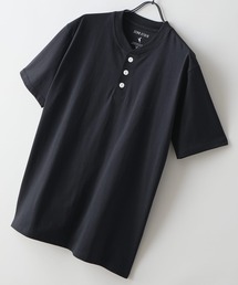 【ZERO STAIN/ゼロステイン】汗染みの目立ちにくいTシャツ ZEROSTAIN ヘンリーネックTシャツ 防汚 UVカット 綿タッチ・厚手