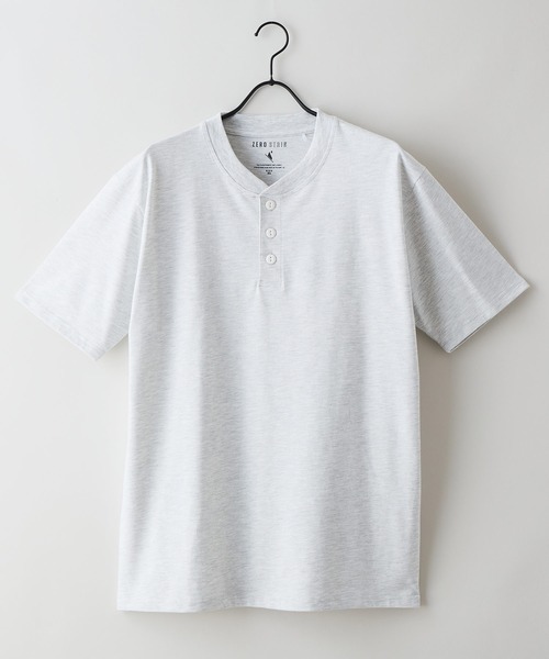 LB/S (エルビーエス)の「【ZERO STAIN/ゼロステイン】汗染みの目立ちにくいTシャツ ZEROSTAIN ヘンリーネックTシャツ 防汚 UVカット 綿タッチ・厚手(Tシャツ/カットソー・メンズ・オフホワイト/ブラック/ホワイト/スミクロ・LARGE/X-LARGE/MEDIUM)」の17枚目の写真