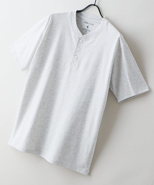 LB/S (エルビーエス)の「【ZERO STAIN/ゼロステイン】汗染みの目立ちにくいTシャツ ZEROSTAIN ヘンリーネックTシャツ 防汚 UVカット 綿タッチ・厚手(Tシャツ/カットソー・メンズ・オフホワイト/ブラック/ホワイト/スミクロ・LARGE/X-LARGE/MEDIUM)」の18枚目の写真