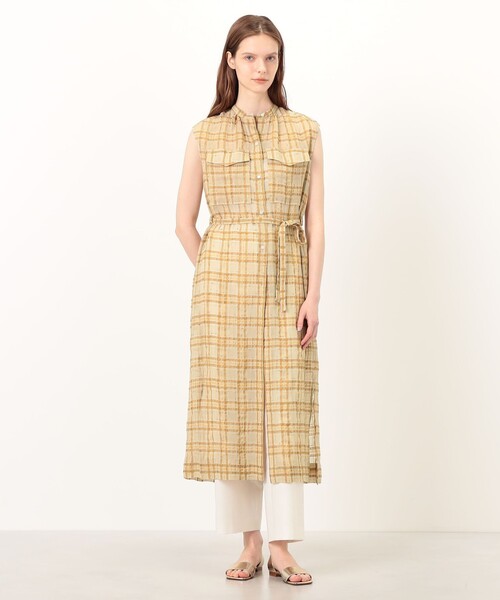 BALLSEY(ボールジィ)の「シアープラッド フレンチロングシャツブラウス(シャツワンピース・レディース・ベージュ系その他・36)」の2枚目の写真