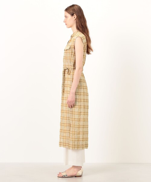 BALLSEY(ボールジィ)の「シアープラッド フレンチロングシャツブラウス(シャツワンピース・レディース・ベージュ系その他・36)」の3枚目の写真