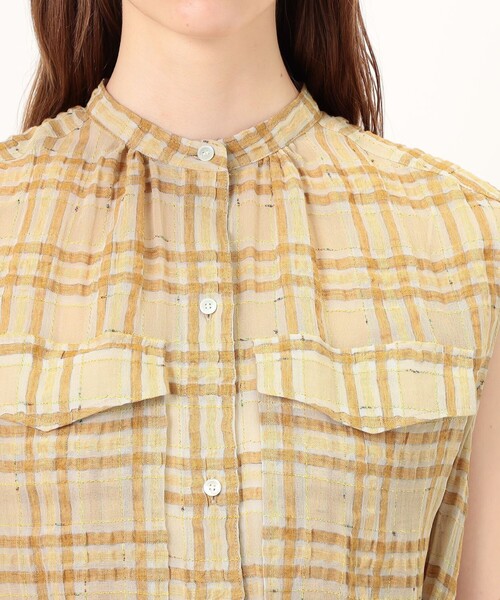 BALLSEY(ボールジィ)の「シアープラッド フレンチロングシャツブラウス(シャツワンピース・レディース・ベージュ系その他・36)」の5枚目の写真