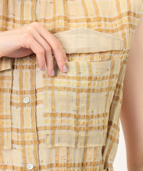 BALLSEY(ボールジィ)の「シアープラッド フレンチロングシャツブラウス(シャツワンピース・レディース・ベージュ系その他・36)」の8枚目の写真