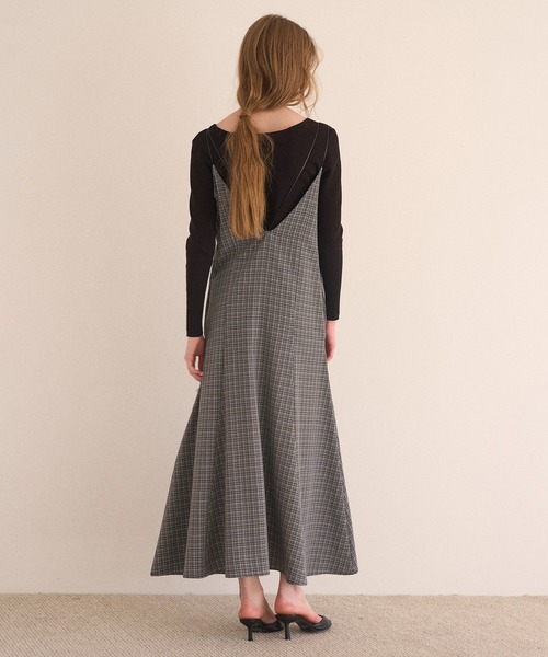 MIELI INVARIANT(ミエリインヴァリアント)の「Check Panel Flare Dress(ジャンパースカート・レディース・ブラウン系その他/グレー系その他・FREE)」の19枚目の写真