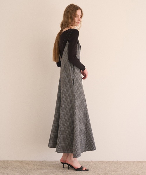 MIELI INVARIANT(ミエリインヴァリアント)の「Check Panel Flare Dress(ジャンパースカート・レディース・ブラウン系その他/グレー系その他・FREE)」の17枚目の写真
