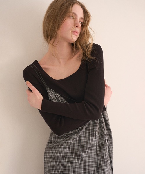 MIELI INVARIANT(ミエリインヴァリアント)の「Check Panel Flare Dress(ジャンパースカート・レディース・ブラウン系その他/グレー系その他・FREE)」の11枚目の写真