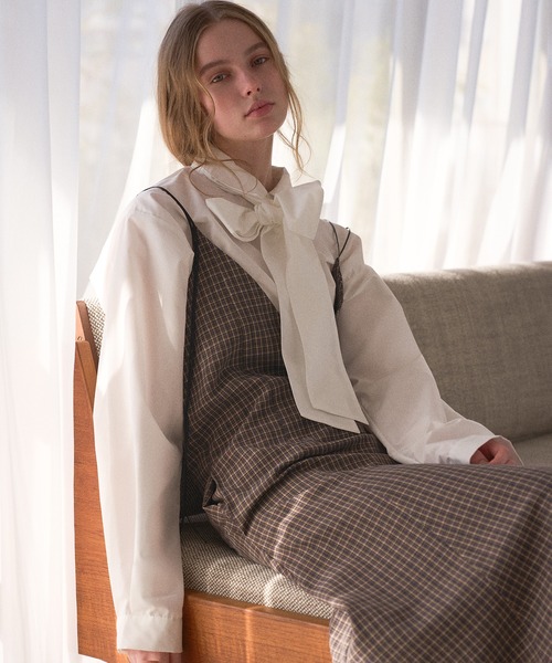 MIELI INVARIANT(ミエリインヴァリアント)の「Check Panel Flare Dress(ジャンパースカート・レディース・ブラウン系その他/グレー系その他・FREE)」の21枚目の写真