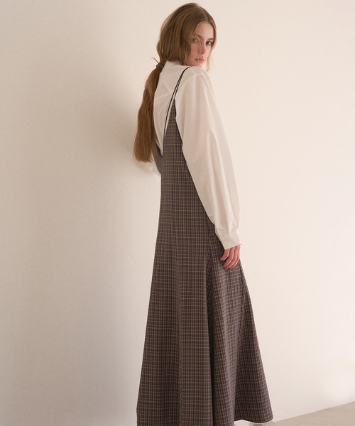 MIELI INVARIANT(ミエリインヴァリアント)の「Check Panel Flare Dress(ジャンパースカート・レディース・ブラウン系その他/グレー系その他・FREE)」の9枚目の写真