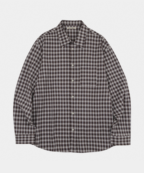 LETTERCOMO(レテルコモ)の「セイティレイギンガムチェックシャツブラウン(シャツ/ブラウス・レディース・その他・MEDIUM/LARGE)」の5枚目の写真