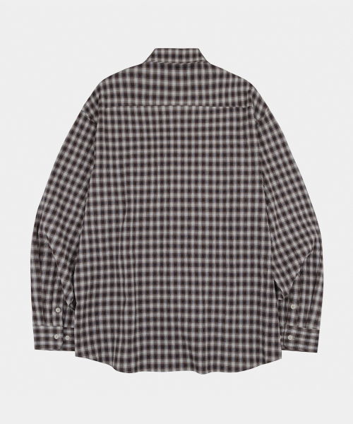 LETTERCOMO(レテルコモ)の「セイティレイギンガムチェックシャツブラウン(シャツ/ブラウス・レディース・その他・MEDIUM/LARGE)」の4枚目の写真