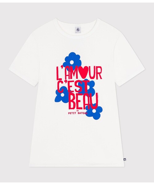 PETIT BATEAU(プチバトー)の「プリント半袖Tシャツ(Tシャツ/カットソー・レディース・ホワイト・XX-SMALL/X-SMALL/SMALL/MEDIUM/LARGE)」の3枚目の写真