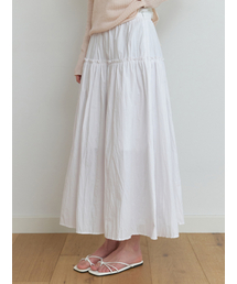 RE_L（リエル）の「Wheeler shirring skirt (white)（スカート）」