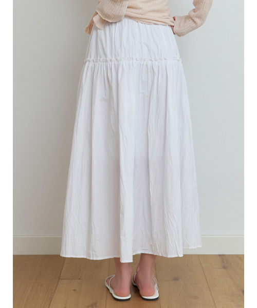 RE_L（リエル）の「Wheeler shirring skirt (white)（スカート・レディース・その他・SMALL/MEDIUM）」の2枚目の写真
