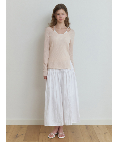 RE_L（リエル）の「Wheeler shirring skirt (white)（スカート・レディース・その他・SMALL/MEDIUM）」の5枚目の写真
