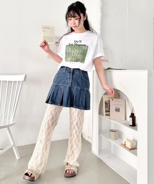 SOLLON.(ソルロン)の「チェックボックスロゴプリント半袖Tシャツ(Tシャツ/カットソー・レディース・ブルー/ブラック/グリーン/ピンク・FREE)」の15枚目の写真