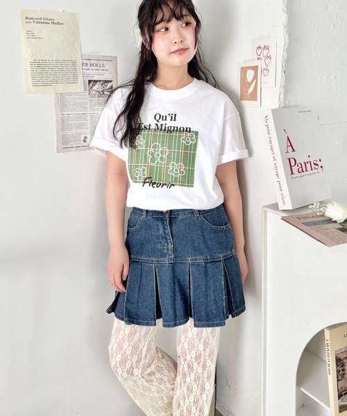 SOLLON.(ソルロン)の「チェックボックスロゴプリント半袖Tシャツ(Tシャツ/カットソー・レディース・ブルー/ブラック/グリーン/ピンク・FREE)」の12枚目の写真