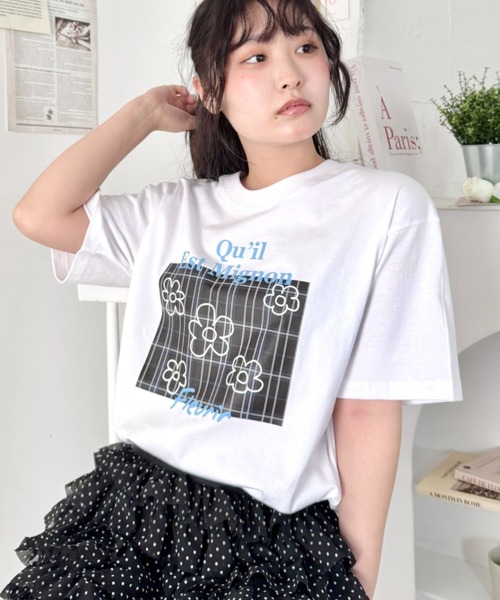 SOLLON.(ソルロン)の「チェックボックスロゴプリント半袖Tシャツ(Tシャツ/カットソー・レディース・ブルー/ブラック/グリーン/ピンク・FREE)」の19枚目の写真
