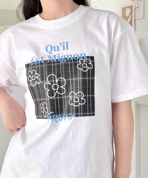 SOLLON.(ソルロン)の「チェックボックスロゴプリント半袖Tシャツ(Tシャツ/カットソー・レディース・ブルー/ブラック/グリーン/ピンク・FREE)」の16枚目の写真