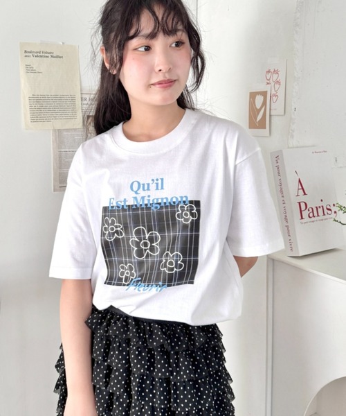 SOLLON.(ソルロン)の「チェックボックスロゴプリント半袖Tシャツ(Tシャツ/カットソー・レディース・ブルー/ブラック/グリーン/ピンク・FREE)」の17枚目の写真