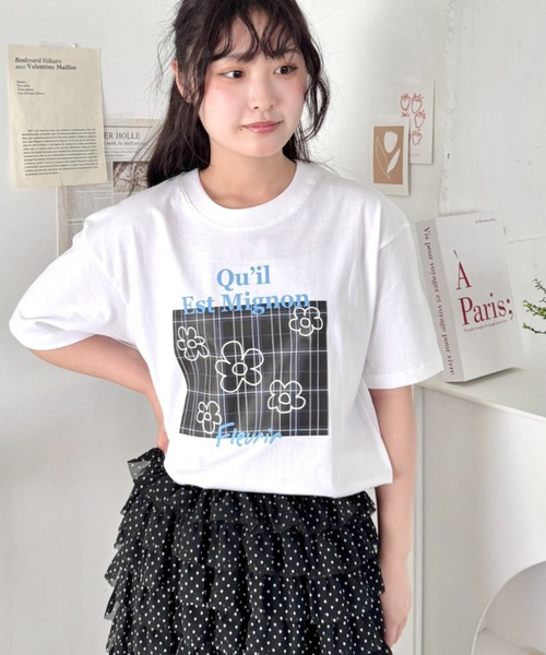 SOLLON.(ソルロン)の「チェックボックスロゴプリント半袖Tシャツ(Tシャツ/カットソー・レディース・ブルー/ブラック/グリーン/ピンク・FREE)」の18枚目の写真