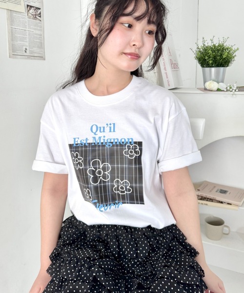 SOLLON.(ソルロン)の「チェックボックスロゴプリント半袖Tシャツ(Tシャツ/カットソー・レディース・ブルー/ブラック/グリーン/ピンク・FREE)」の20枚目の写真