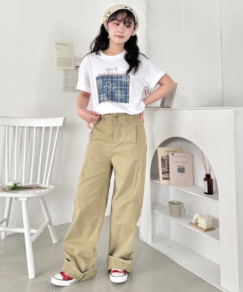 SOLLON.(ソルロン)の「チェックボックスロゴプリント半袖Tシャツ(Tシャツ/カットソー・レディース・ブルー/ブラック/グリーン/ピンク・FREE)」の7枚目の写真