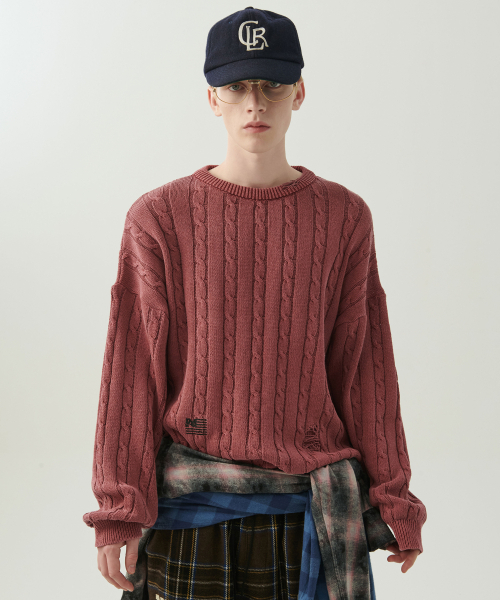 [коллекция лайна] Vintagedamage Point Keyblue knit