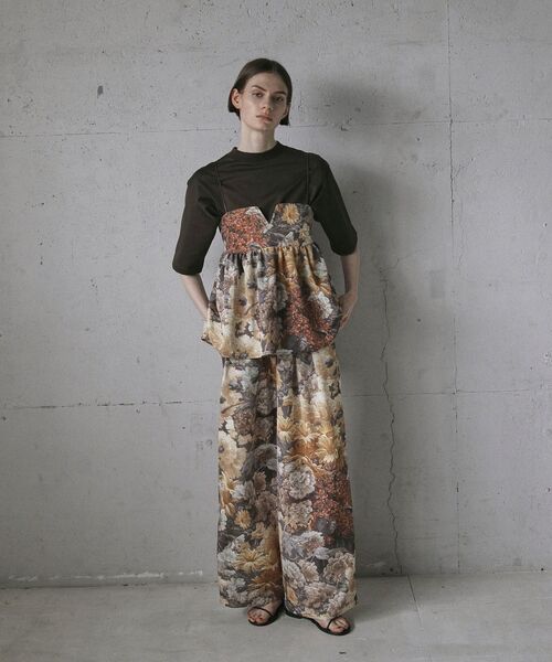 GARAGE OF GOOD CLOTHING（ガレージオブグッドクロージング）の「【日本製】ダークフラワープリントドロストワイドパンツ（その他パンツ・レディース・ダークオレンジ・FREE）」の15枚目の写真