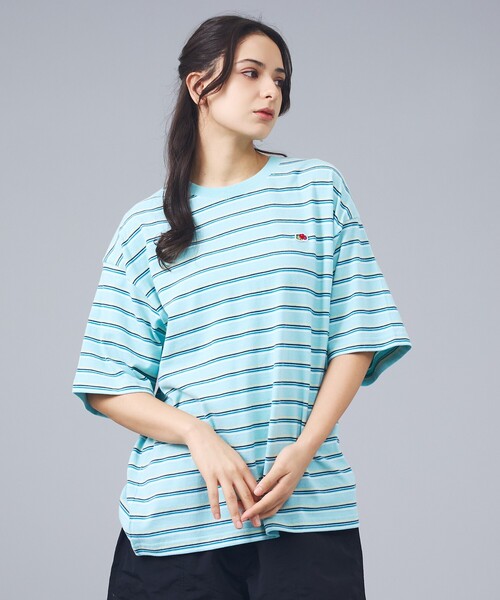 FRUIT OF THE LOOM(フルーツオブザルーム)の「【FRUIT OF THE LOOM/フルーツ・オブ・ザ・ルーム】ピーチ起毛ボーダーTシャツ/半袖/マルチボーダー/クルーネック(Tシャツ/カットソー・メンズ・チャコールグレー/ブラウン/サックスブルー/イエロー/オレンジ/アイボリー・L)」の4枚目の写真