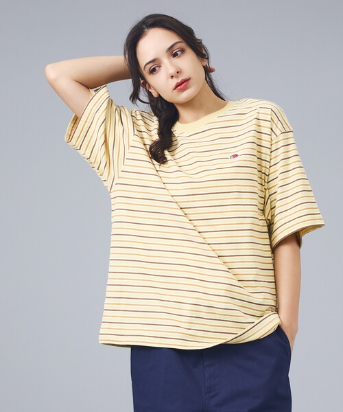 FRUIT OF THE LOOM(フルーツオブザルーム)の「【FRUIT OF THE LOOM/フルーツ・オブ・ザ・ルーム】ピーチ起毛ボーダーTシャツ/半袖/マルチボーダー/クルーネック(Tシャツ/カットソー・メンズ・チャコールグレー/ブラウン/サックスブルー/イエロー/オレンジ/アイボリー・L)」の5枚目の写真