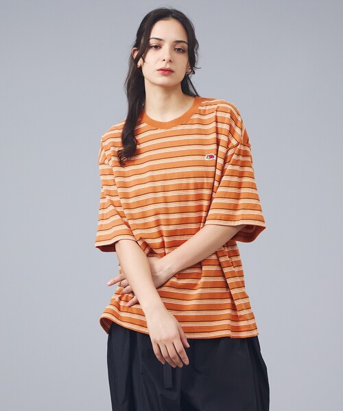 FRUIT OF THE LOOM(フルーツオブザルーム)の「【FRUIT OF THE LOOM/フルーツ・オブ・ザ・ルーム】ピーチ起毛ボーダーTシャツ/半袖/マルチボーダー/クルーネック(Tシャツ/カットソー・メンズ・チャコールグレー/ブラウン/サックスブルー/イエロー/オレンジ/アイボリー・L)」の6枚目の写真