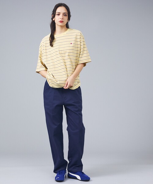 FRUIT OF THE LOOM(フルーツオブザルーム)の「【FRUIT OF THE LOOM/フルーツ・オブ・ザ・ルーム】ピーチ起毛ボーダーTシャツ/半袖/マルチボーダー/クルーネック(Tシャツ/カットソー・メンズ・チャコールグレー/ブラウン/サックスブルー/イエロー/オレンジ/アイボリー・L)」の11枚目の写真