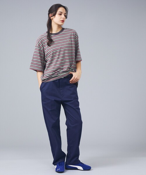 FRUIT OF THE LOOM(フルーツオブザルーム)の「【FRUIT OF THE LOOM/フルーツ・オブ・ザ・ルーム】ピーチ起毛ボーダーTシャツ/半袖/マルチボーダー/クルーネック(Tシャツ/カットソー・メンズ・チャコールグレー/ブラウン/サックスブルー/イエロー/オレンジ/アイボリー・L)」の9枚目の写真