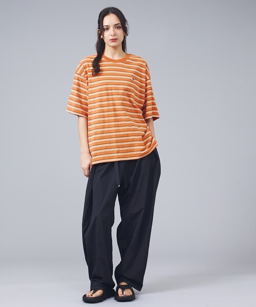 FRUIT OF THE LOOM(フルーツオブザルーム)の「【FRUIT OF THE LOOM/フルーツ・オブ・ザ・ルーム】ピーチ起毛ボーダーTシャツ/半袖/マルチボーダー/クルーネック(Tシャツ/カットソー・メンズ・チャコールグレー/ブラウン/サックスブルー/イエロー/オレンジ/アイボリー・L)」の7枚目の写真