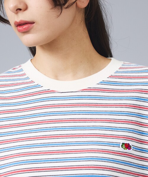 FRUIT OF THE LOOM(フルーツオブザルーム)の「【FRUIT OF THE LOOM/フルーツ・オブ・ザ・ルーム】ピーチ起毛ボーダーTシャツ/半袖/マルチボーダー/クルーネック(Tシャツ/カットソー・メンズ・チャコールグレー/ブラウン/サックスブルー/イエロー/オレンジ/アイボリー・L)」の22枚目の写真