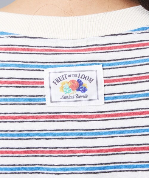 FRUIT OF THE LOOM(フルーツオブザルーム)の「【FRUIT OF THE LOOM/フルーツ・オブ・ザ・ルーム】ピーチ起毛ボーダーTシャツ/半袖/マルチボーダー/クルーネック(Tシャツ/カットソー・メンズ・チャコールグレー/ブラウン/サックスブルー/イエロー/オレンジ/アイボリー・L)」の21枚目の写真