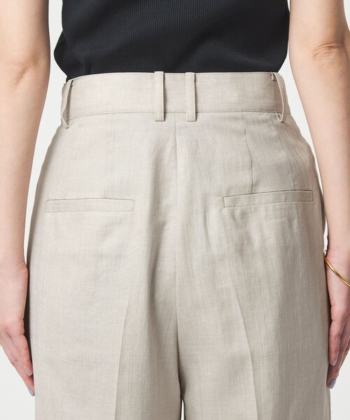 green label relaxing（グリーンレーベルリラクシング）の「［size SHORT/TALLあり］ライト リネンライク ストレート パンツ UVカット 通気性（スラックス・レディース・ダークブラウン/ネイビー/ナチュラル・38/36/SHORT/40/TALL）」の6枚目の写真