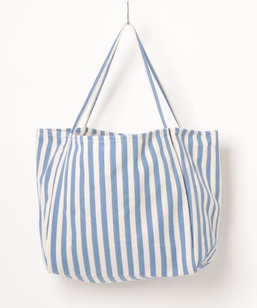 an meets zakka(アンミツザッカ)の「an meets zakka ストライプ柄ヘリンボーン織りコットンキャンバスビッグトートバッグ(トートバッグ・レディース・グリーン/ブラック/ベージュ/レッド/ブルー・ONESIZE)」の21枚目の写真