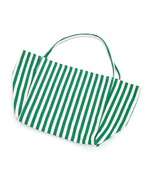 an meets zakka(アンミツザッカ)の「an meets zakka ストライプ柄ヘリンボーン織りコットンキャンバスビッグトートバッグ(トートバッグ・レディース・グリーン/ブラック/ベージュ/レッド/ブルー・ONESIZE)」の19枚目の写真