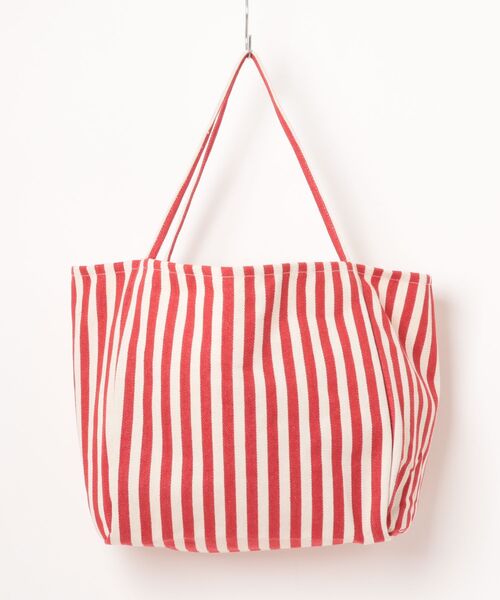 an meets zakka(アンミツザッカ)の「an meets zakka ストライプ柄ヘリンボーン織りコットンキャンバスビッグトートバッグ(トートバッグ・レディース・グリーン/ブラック/ベージュ/レッド/ブルー・ONESIZE)」の22枚目の写真